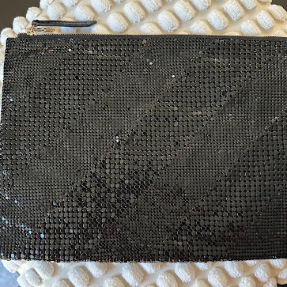 BCBGMAXAZRIA: Metal Mesh Mixed Wristlet, Black